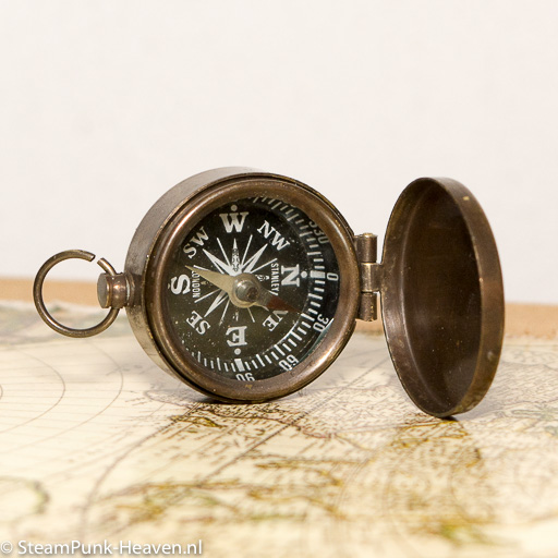kleiner Steampunk Messing-Kompass
