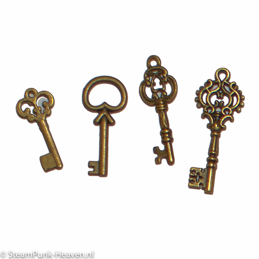 Steampunk Mini Schlüssel, 4er Set
