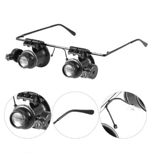 Steampunk Juwelierlupen-Brille mit LED Licht