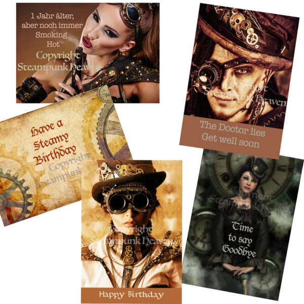 Steampunk Glückwunschkarten-Set Cyrus - WEG ST WEG