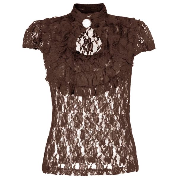 Steampunk Spitzen-Top Mirjam braun