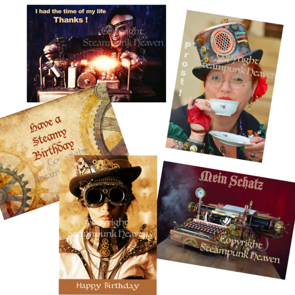 Steampunk Glückwunschkarten-Set Mortimer