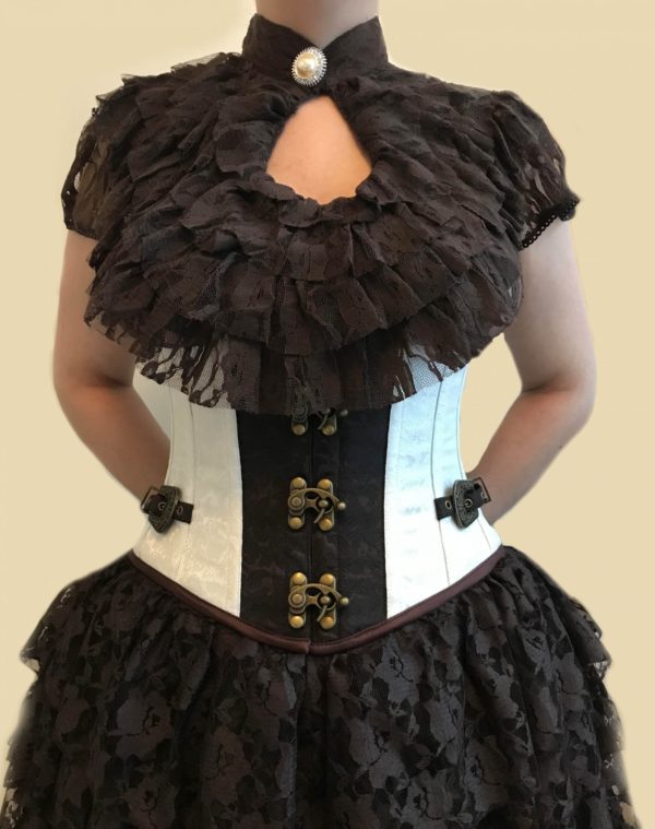 Steampunk Spitzen-Top Mirjam braun