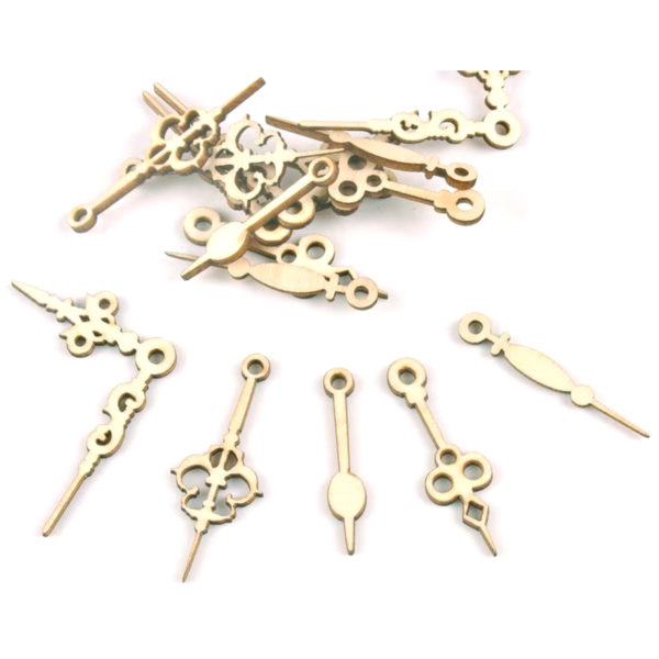 Steampunk Uhrzeiger-Set, Holz, 10 Stück