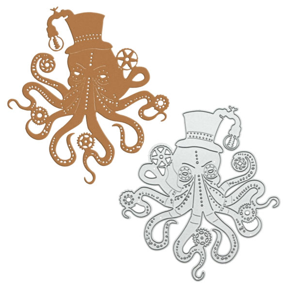 Steampunk Stanzschablone Veit -Tintenfisch